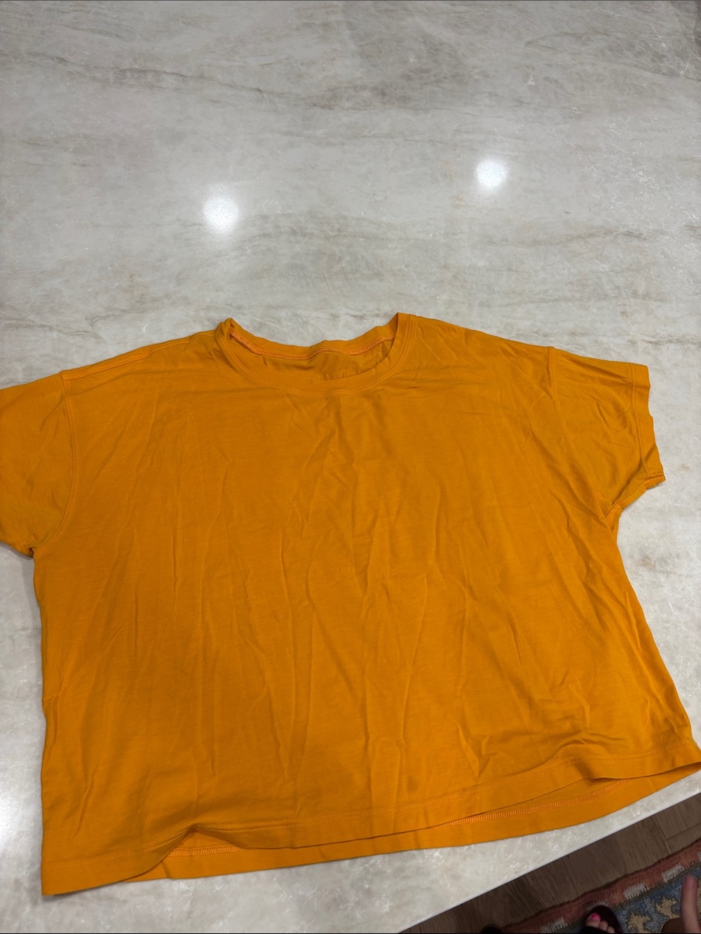lululemon athletica Orange Short Sleeve Crew Tee